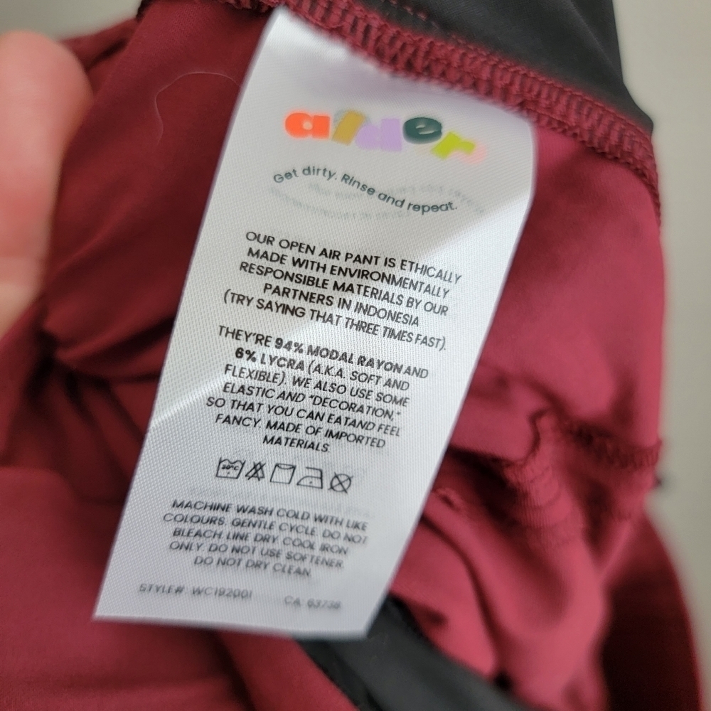 Alder Open Air Pants 28" In Merlot Size 4x Nwt — image 6 of 7